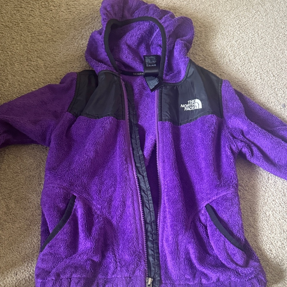 The North Face Purple and Black Hooded Fleece
